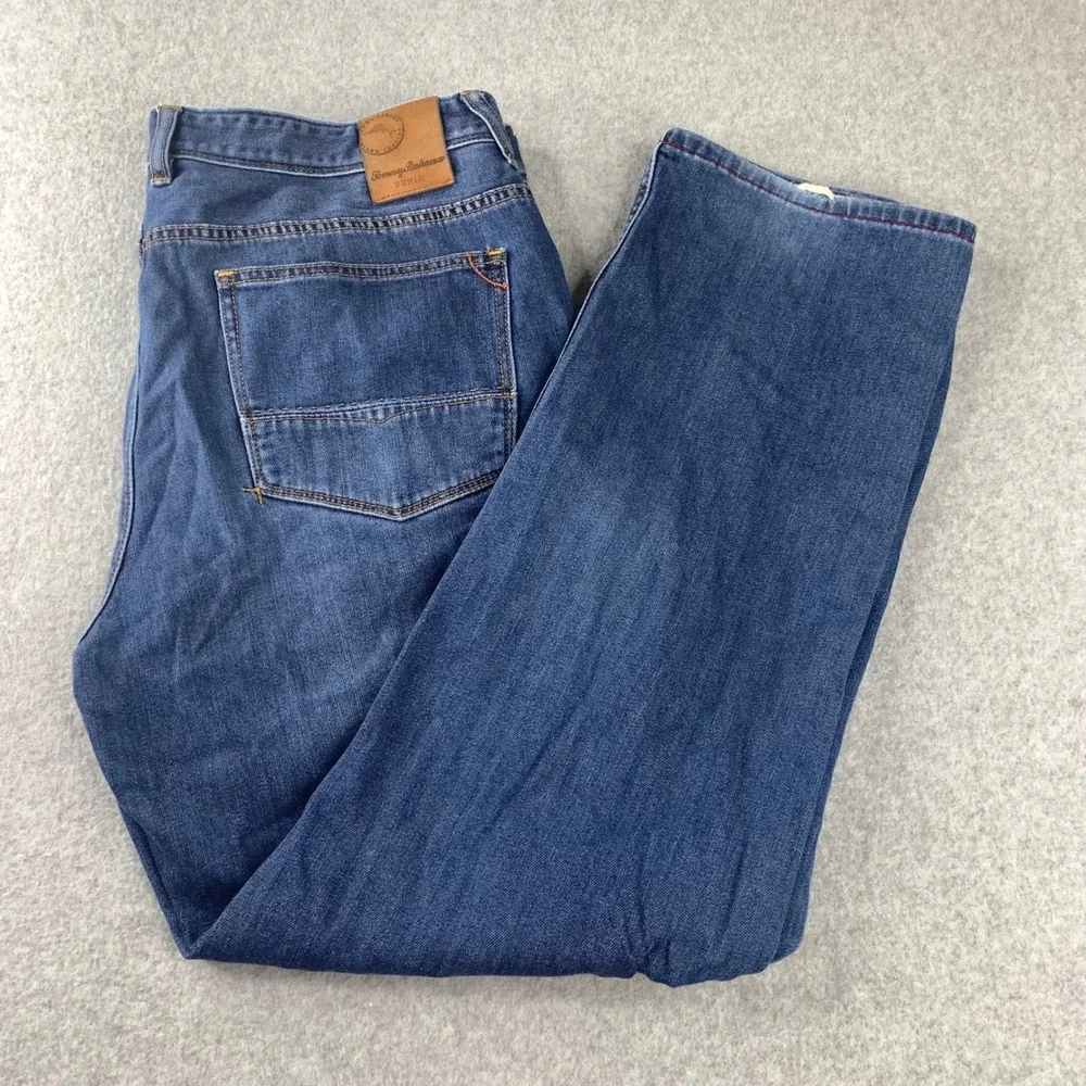 Tommy Bahama Jeans Mens 38x32 Blue Straight Leg Denim Medium Wash Classic